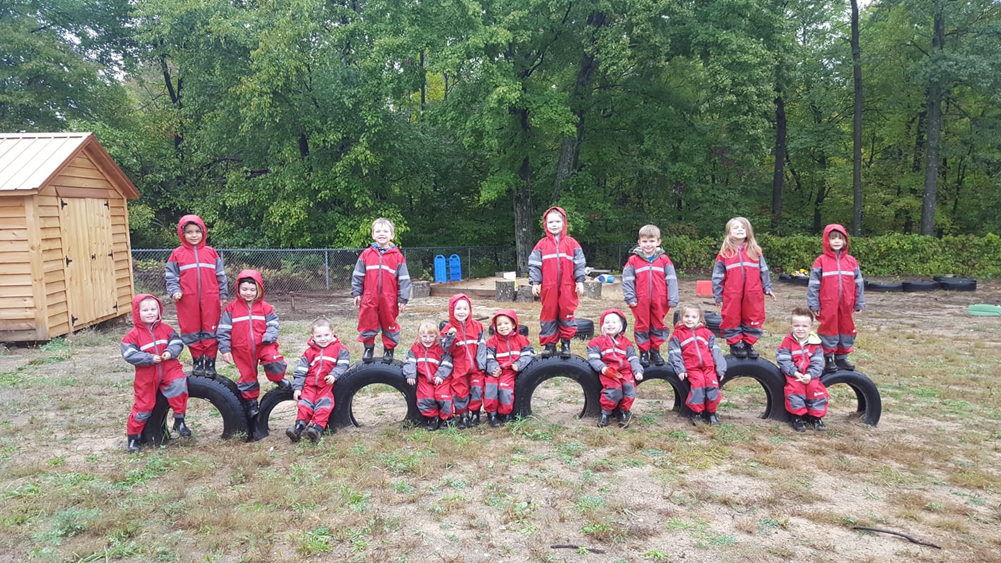 Kids Wearing Rain Suits